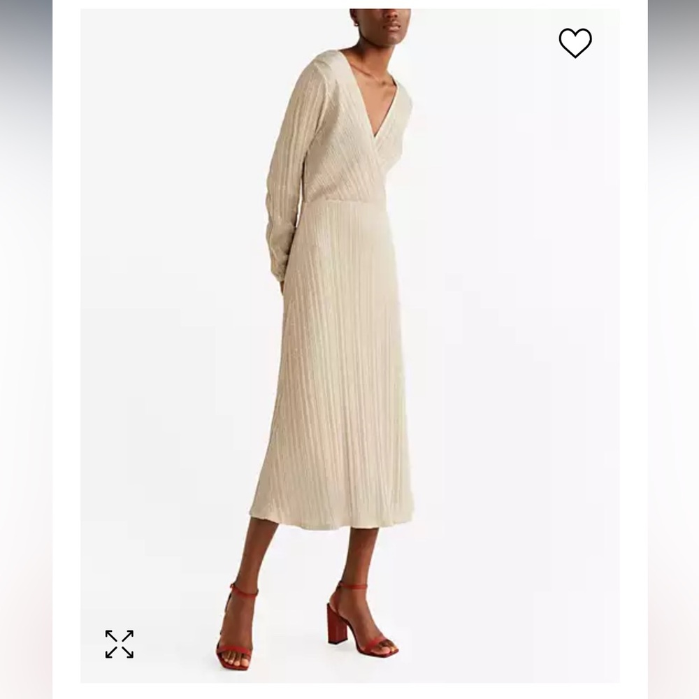 Mango Metallic Thread Midi Dress NWOT